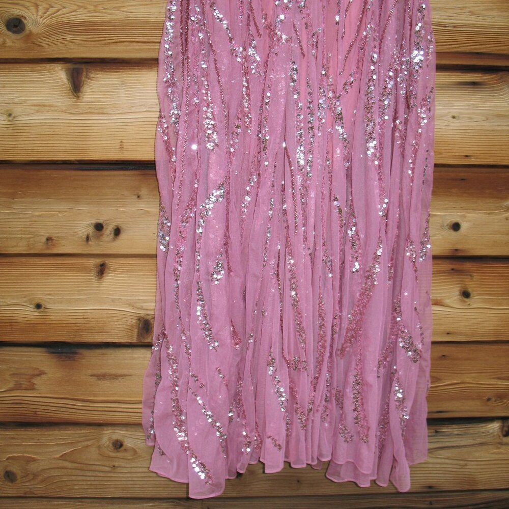 NWT Mac Duggal 5445 Pink Cap Sleeve Embellished Evening Gown - Picture 11 of 12
